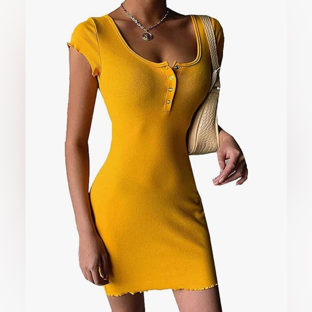 Bodycon Dresses Clubwear Short Sleeve Botton Down Summer Skinny Mini Dress Sexy